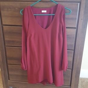 Maroon Cutout Sleeve Dress